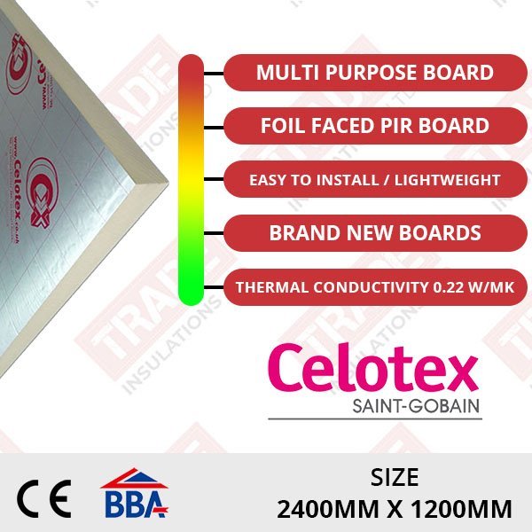 2400 X 1200MM CELOTEX KINGSPAN MULTIPLE THICKNESS-PRICE PER SHEET ECOTHERM 